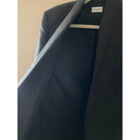 Art Du Basic Paris | Large Gray Top Coat Mockneck V Collar - Picture 5 of 7